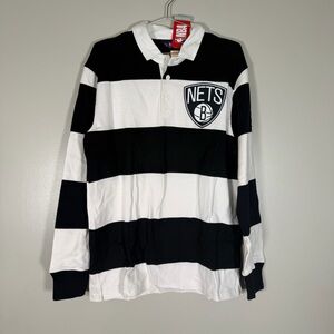 *NEW Brooklyn Nets Rugby Striped Shirt Size Large